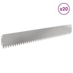 vidaXL Obrubník trávnika 20 pcs 103 x 15 cm Oceľ Strieborná – Obrázok 3