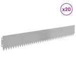 vidaXL Obrubník trávnika 20 pcs 103 x 15 cm Oceľ Strieborná – Obrázok 3