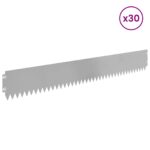 vidaXL Obrubník trávnika 30 pcs 103 x 15 cm Oceľ Strieborná – Obrázok 3