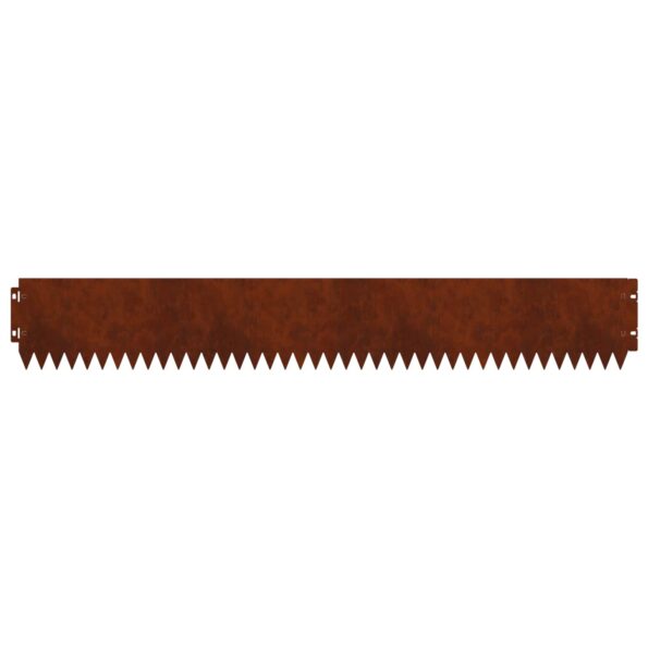 vidaXL Obrubník trávnika 10 pcs 103 x 15 cm Oceľ Hrdzavý – Obrázok 6