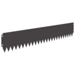 vidaXL Obrubník trávnika 20 pcs 103 x 20 cm Oceľ Čierna – Obrázok 6