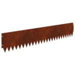 vidaXL Obrubník trávnika 10 pcs 103 x 20 cm Oceľ Hrdzavý – Obrázok 2