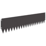 vidaXL Obrubník trávnika 10 pcs 103 x 25 cm Oceľ Čierna – Obrázok 2