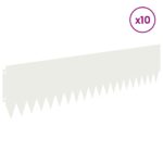 vidaXL Obrubník trávnika 10 pcs 103 x 25 cm Oceľ Biela – Obrázok 3