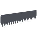 vidaXL Obrubník trávnika 10 pcs 103 x 25 cm Oceľ Antracitová – Obrázok 2