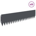 vidaXL Obrubník trávnika 10 pcs 103 x 25 cm Oceľ Antracitová – Obrázok 3