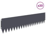 vidaXL Obrubník trávnika 20 pcs 103 x 25 cm Oceľ Antracitová – Obrázok 3