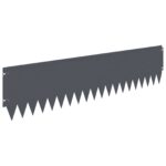 vidaXL Obrubník trávnika 20 pcs 103 x 25 cm Oceľ Antracitová – Obrázok 6