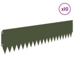 vidaXL Obrubník trávnika 10 pcs 103 x 25 cm Oceľ Olivovo zelená – Obrázok 3