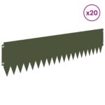 vidaXL Obrubník trávnika 20 pcs 103 x 25 cm Oceľ Olivovo zelená – Obrázok 3