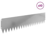 vidaXL Obrubník trávnika 10 pcs 103 x 25 cm Oceľ Strieborná – Obrázok 3