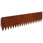 vidaXL Obrubník trávnika 20 pcs 103 x 25 cm Oceľ Hrdzavý – Obrázok 2