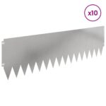 vidaXL Obrubník trávnika 10 pcs 103 x 30 cm Oceľ Strieborná – Obrázok 3