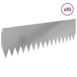 vidaXL Obrubník trávnika 10 pcs 103 x 30 cm Oceľ Strieborná – Obrázok 3