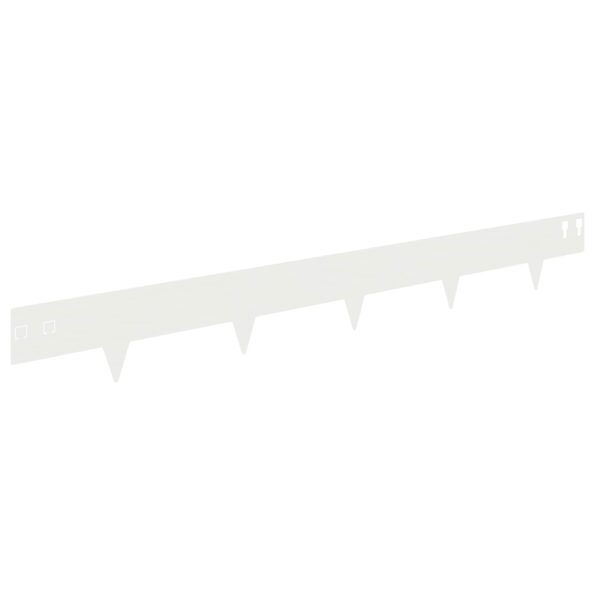 vidaXL Obrubník trávnika 10 pcs 100 x 12 cm Oceľ Biela – Obrázok 2