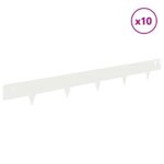 vidaXL Obrubník trávnika 10 pcs 100 x 12 cm Oceľ Biela – Obrázok 3