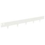vidaXL Obrubník trávnika 20 pcs 100 x 12 cm Oceľ Biela – Obrázok 6