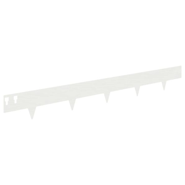 vidaXL Obrubník trávnika 30 pcs 100 x 12 cm Oceľ Biela – Obrázok 6