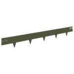 vidaXL Obrubník trávnika 10 pcs 100 x 12 cm Oceľ Olivovo zelená – Obrázok 2