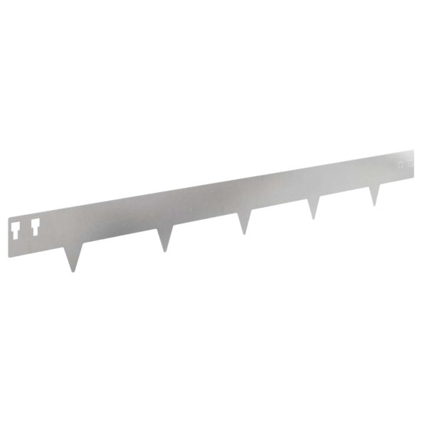 vidaXL Obrubník trávnika 10 pcs 100 x 12 cm Oceľ Strieborná – Obrázok 6