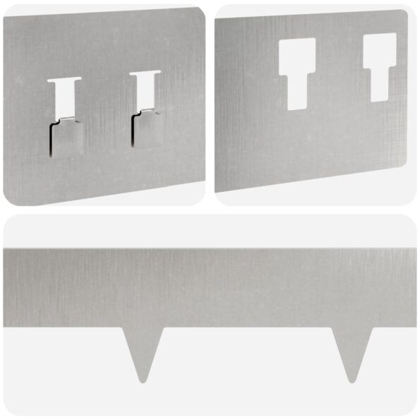 vidaXL Obrubník trávnika 30 pcs 100 x 12 cm Oceľ Strieborná – Obrázok 7
