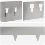 vidaXL Obrubník trávnika 50 pcs 100 x 12 cm Oceľ Strieborná – Obrázok 7