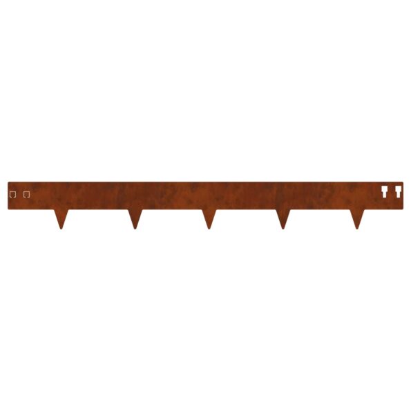 vidaXL Obrubník trávnika 10 pcs 100 x 12 cm Oceľ Hrdzavý – Obrázok 6