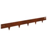 vidaXL Obrubník trávnika 50 pcs 100 x 12 cm Oceľ Hrdzavý – Obrázok 2