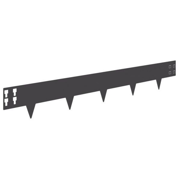 vidaXL Obrubník trávnika 10 pcs 100 x 15 cm Oceľ Čierna – Obrázok 6