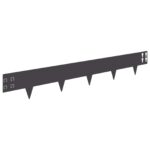 vidaXL Obrubník trávnika 30 pcs 100 x 15 cm Oceľ Čierna – Obrázok 2