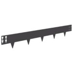 vidaXL Obrubník trávnika 30 pcs 100 x 15 cm Oceľ Čierna – Obrázok 6