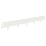 vidaXL Obrubník trávnika 20 pcs 100 x 15 cm Oceľ Biela – Obrázok 6