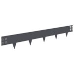 vidaXL Obrubník trávnika 10 pcs 100 x 15 cm Oceľ Antracitová – Obrázok 2