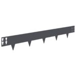 vidaXL Obrubník trávnika 30 pcs 100 x 15 cm Oceľ Antracitová – Obrázok 6