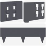 vidaXL Obrubník trávnika 30 pcs 100 x 15 cm Oceľ Antracitová – Obrázok 7