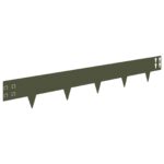 vidaXL Obrubník trávnika 50 pcs 100 x 15 cm Oceľ Olivovo zelená – Obrázok 2