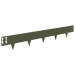 vidaXL Obrubník trávnika 50 pcs 100 x 15 cm Oceľ Olivovo zelená – Obrázok 6