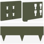 vidaXL Obrubník trávnika 50 pcs 100 x 15 cm Oceľ Olivovo zelená – Obrázok 7
