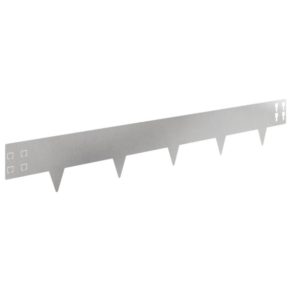 vidaXL Obrubník trávnika 50 pcs 100 x 15 cm Oceľ Strieborná – Obrázok 2