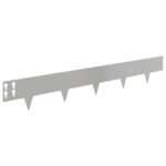 vidaXL Obrubník trávnika 50 pcs 100 x 15 cm Oceľ Strieborná – Obrázok 6