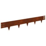 vidaXL Obrubník trávnika 20 pcs 100 x 15 cm Oceľ Hrdzavý – Obrázok 2