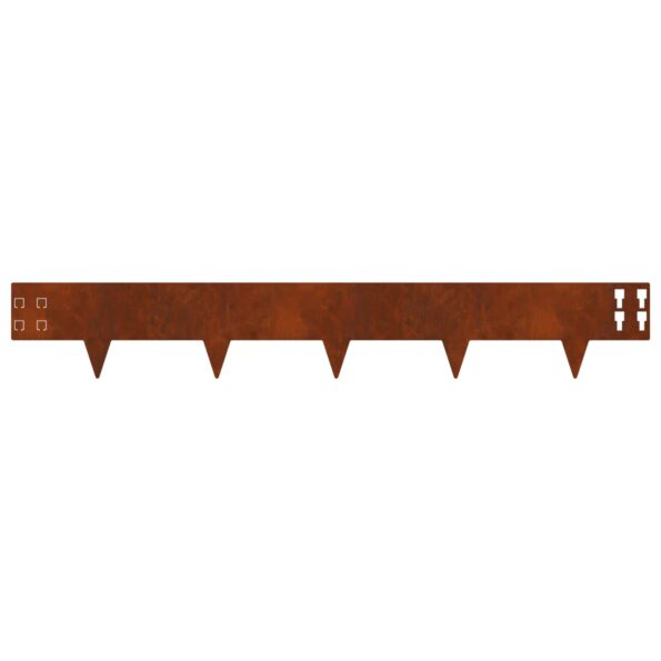 vidaXL Obrubník trávnika 20 pcs 100 x 15 cm Oceľ Hrdzavý – Obrázok 6
