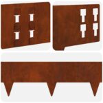 vidaXL Obrubník trávnika 30 pcs 100 x 15 cm Oceľ Hrdzavý – Obrázok 8