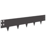 vidaXL Obrubník trávnika 20 pcs 100 x 20 cm Oceľ Čierna – Obrázok 6