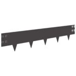 vidaXL Obrubník trávnika 30 pcs 100 x 20 cm Oceľ Čierna – Obrázok 2