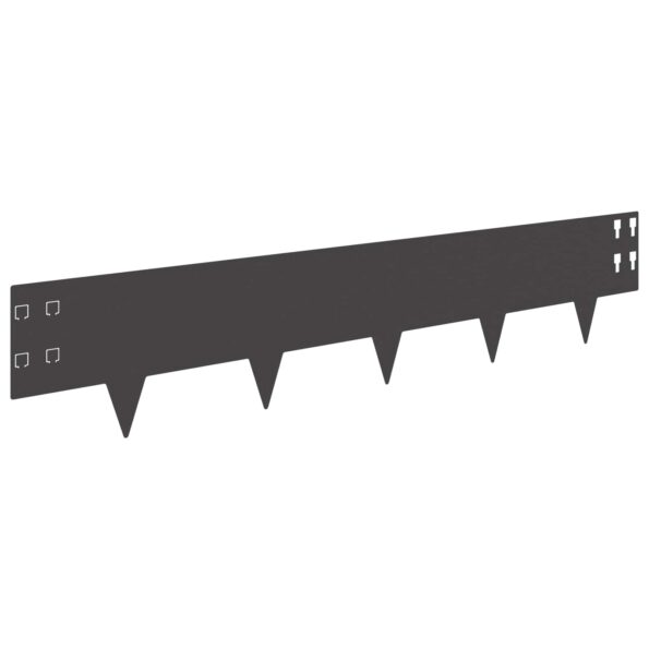 vidaXL Obrubník trávnika 50 pcs 100 x 20 cm Oceľ Čierna – Obrázok 2