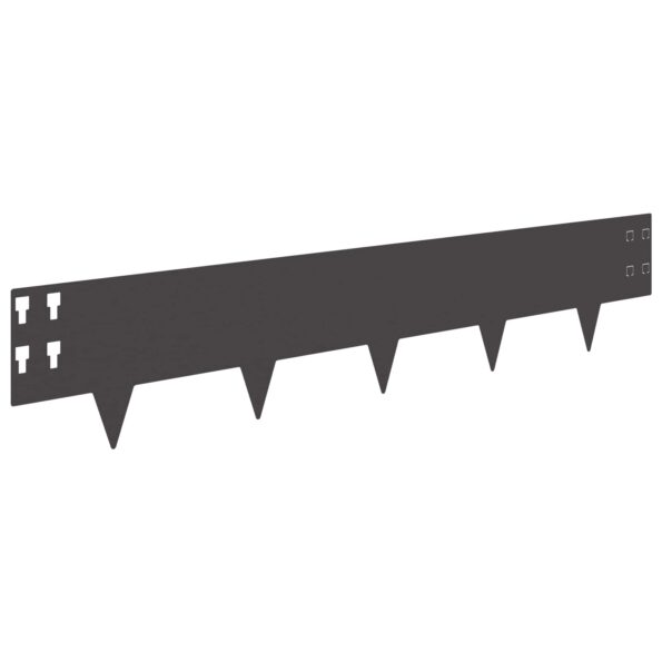 vidaXL Obrubník trávnika 50 pcs 100 x 20 cm Oceľ Čierna – Obrázok 6