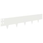 vidaXL Obrubník trávnika 20 pcs 100 x 20 cm Oceľ Biela – Obrázok 6