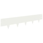 vidaXL Obrubník trávnika 30 pcs 100 x 20 cm Oceľ Biela – Obrázok 2
