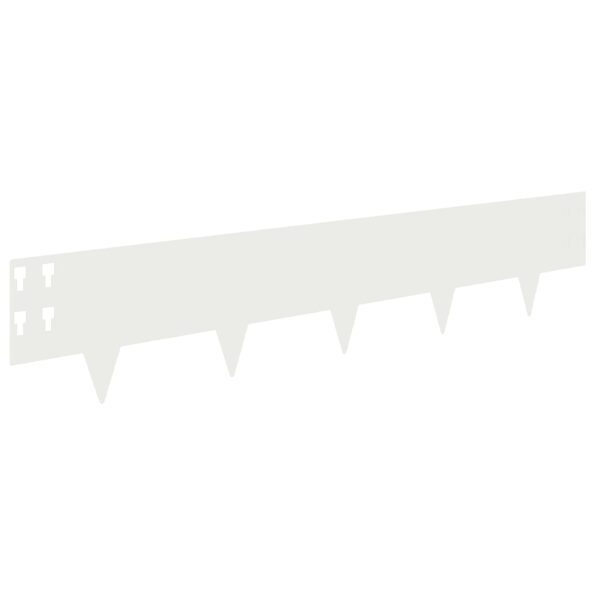 vidaXL Obrubník trávnika 50 pcs 100 x 20 cm Oceľ Biela – Obrázok 6